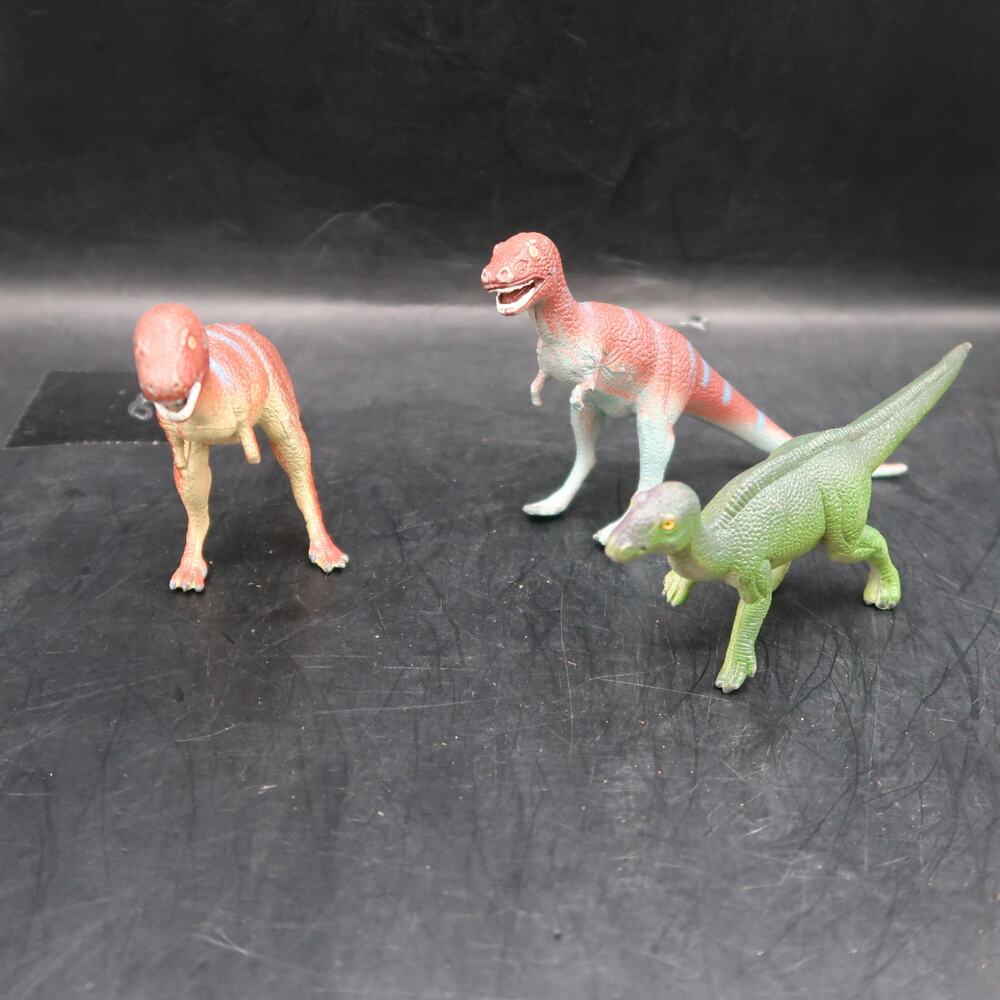 Jasmin Dinosaur Toys Set of 3 Plastic Small Vintage 1997 Derpy Face T-Rex